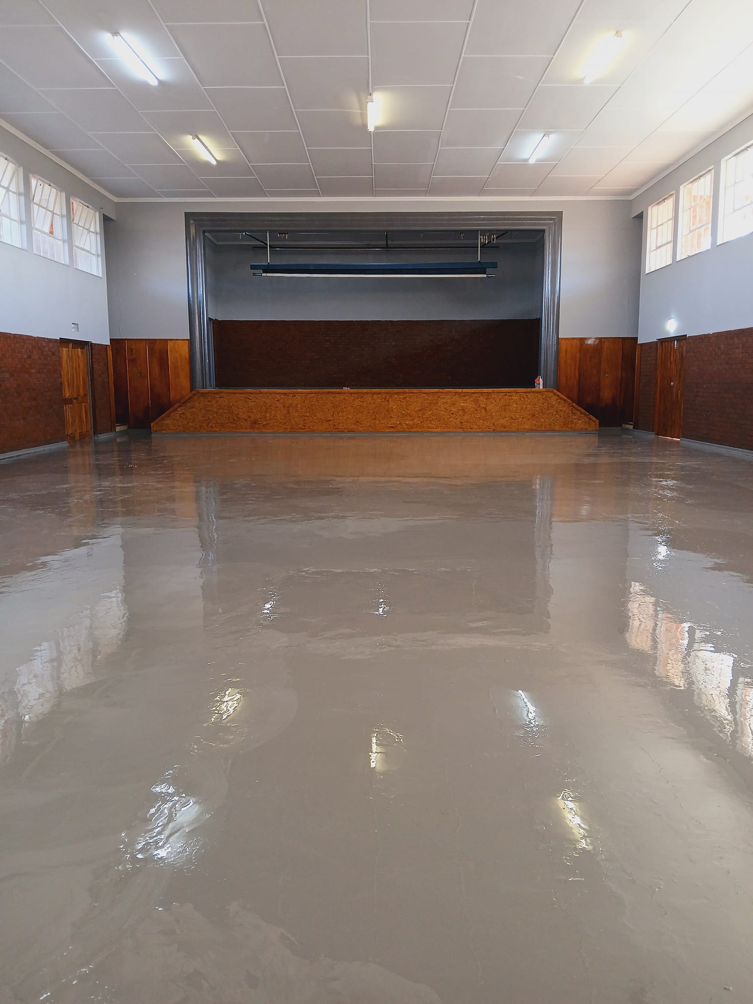 Completed hall flooring